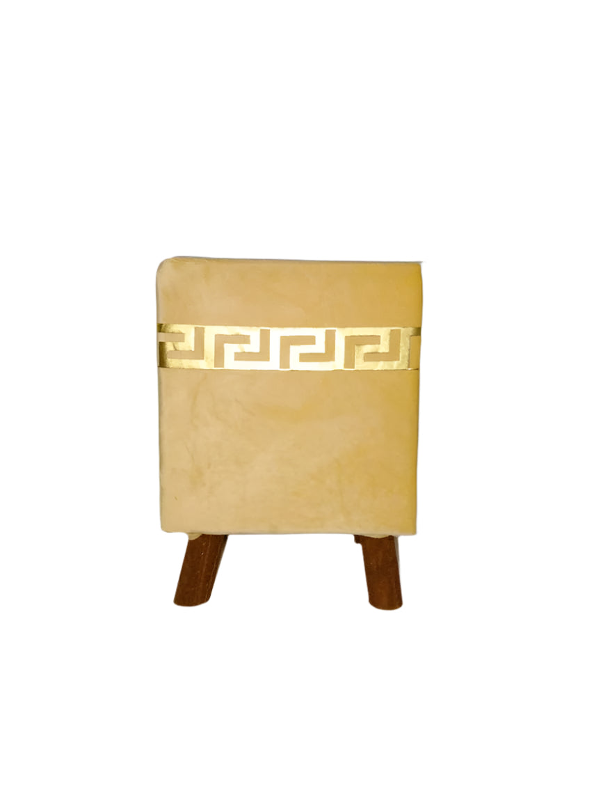 "Luxe Velvet Gold Frame Ottoman Stools – Set of 2"