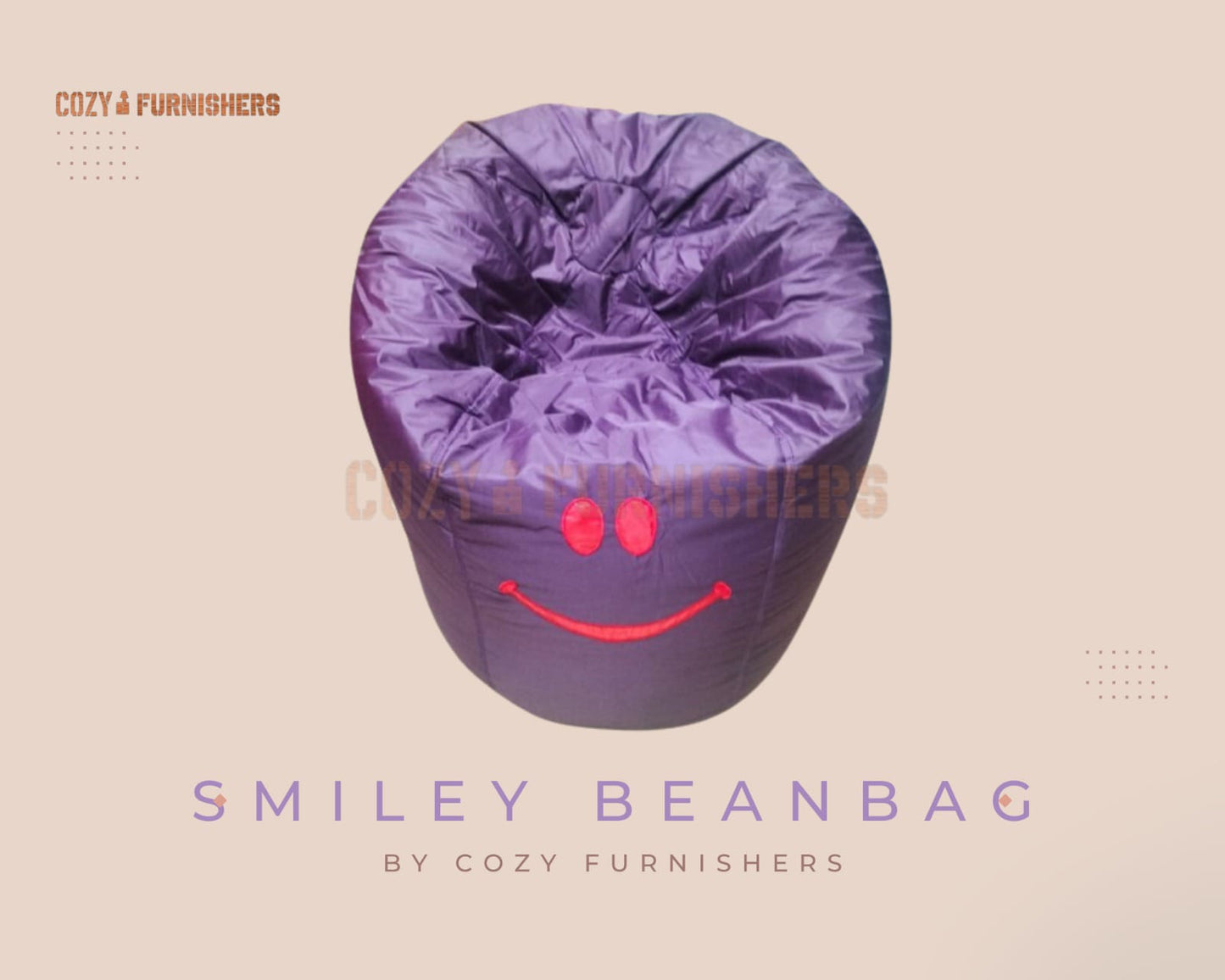 "HappyVibe Smiley Bean Bag – Cozy Comfort Seating"