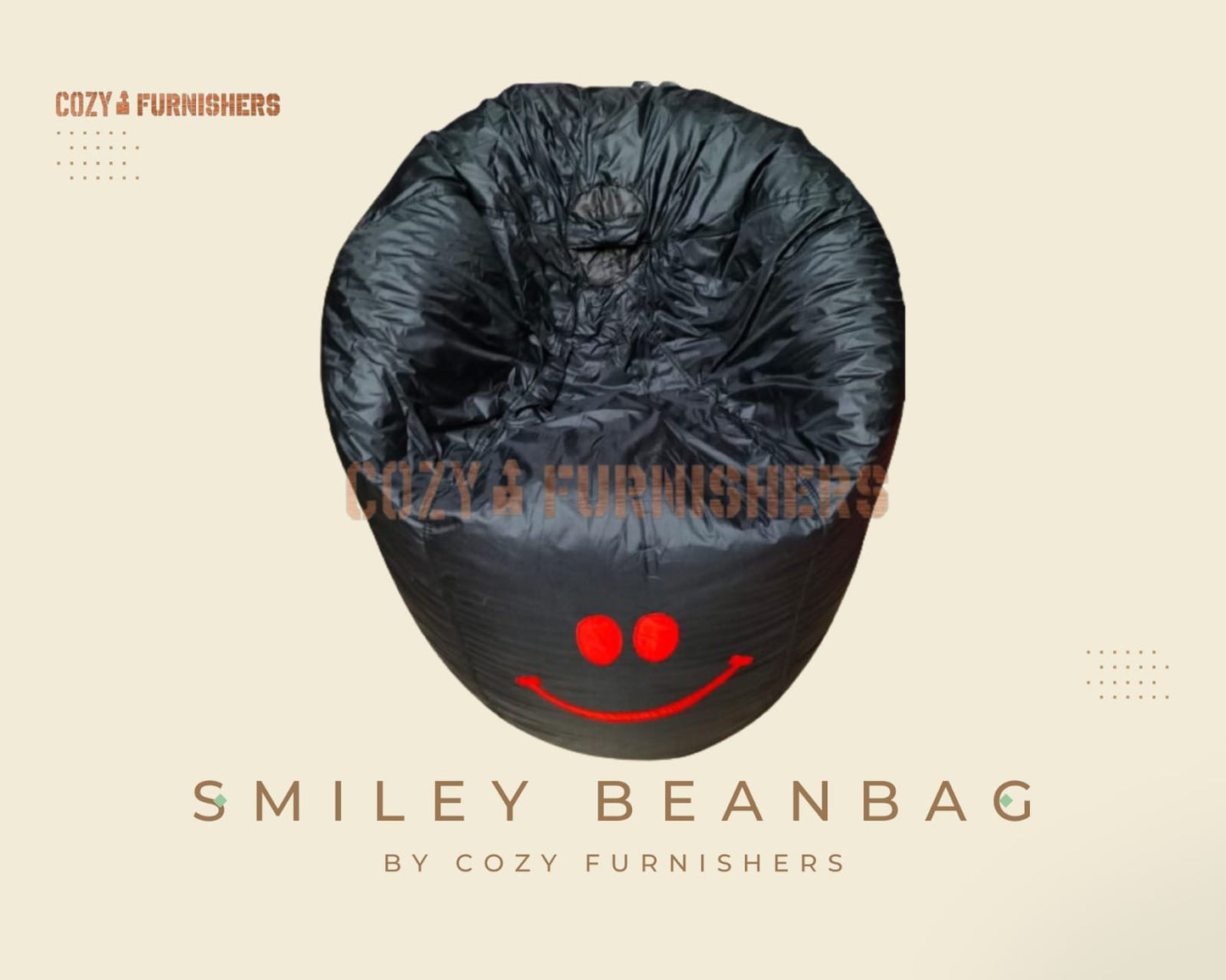 "HappyVibe Smiley Bean Bag – Cozy Comfort Seating"