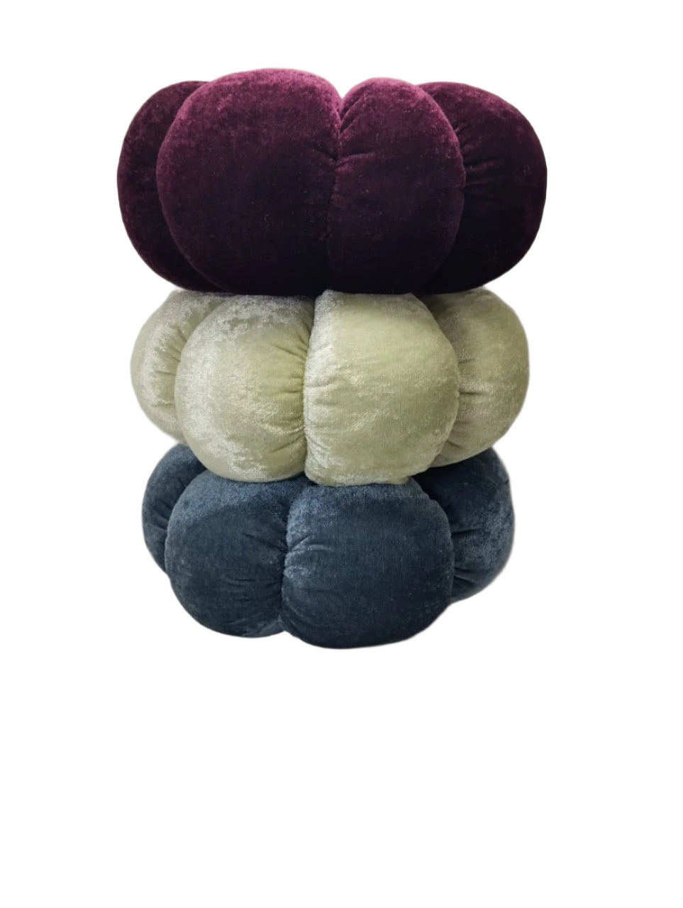 Luxury Velvet Flower Cushion – Round Decorative Pillow ( Pack of 3 )