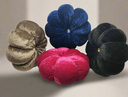 Luxury Velvet Flower Cushion – Round Decorative Pillow ( Pack of 3 )