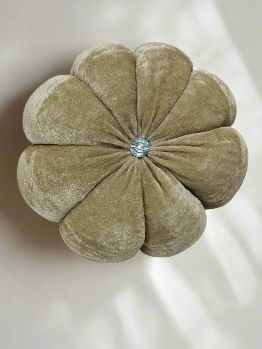 Luxury Velvet Flower Cushion – Round Decorative Pillow ( Pack of 3 )