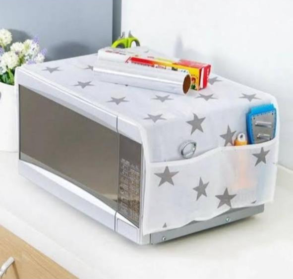 "Quilted Microwave Oven Cover with Side Pockets"