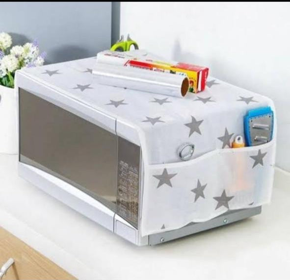 "Quilted Microwave Oven Cover with Side Pockets"