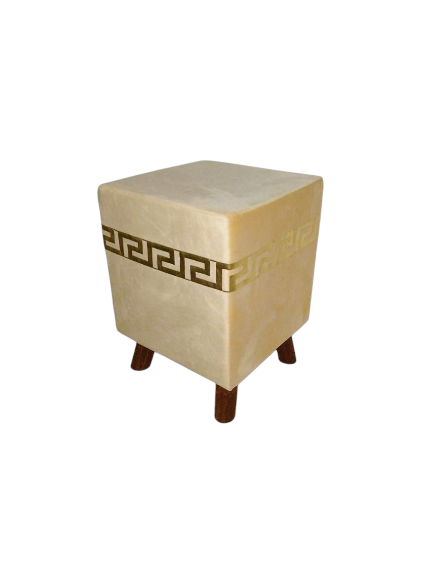 "Luxe Velvet Gold Frame Ottoman Stools – Set of 2"