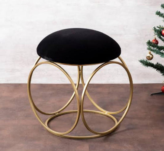 "Modern gold metal  Stool with Plush exclusive colors Seat"( 2 PCS )