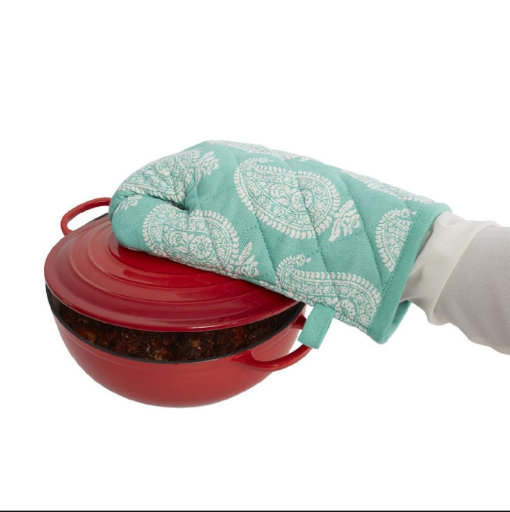 "Quilted Heat-Resistant Oven Mitts – Stylish Kitchen Gloves (1 PAIR )