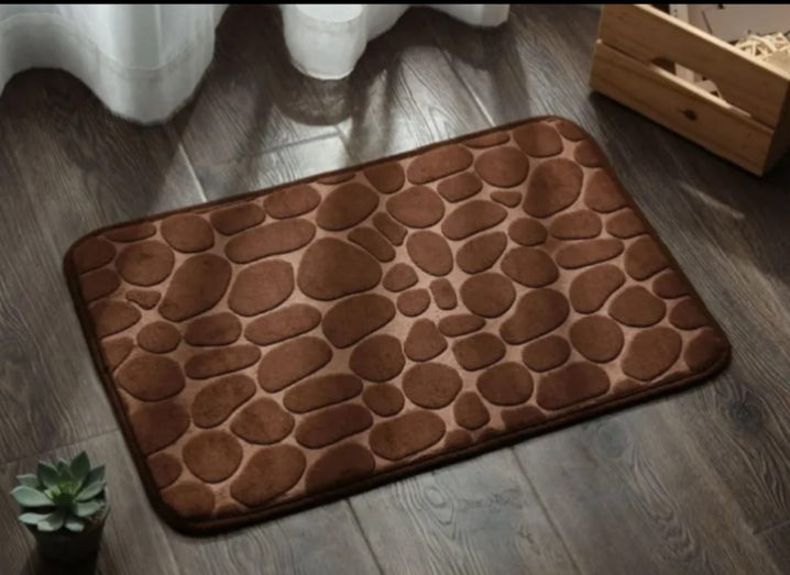"Luxury Pebble Design Memory Foam Bath Mat – Super Absorbent & Non-Slip"