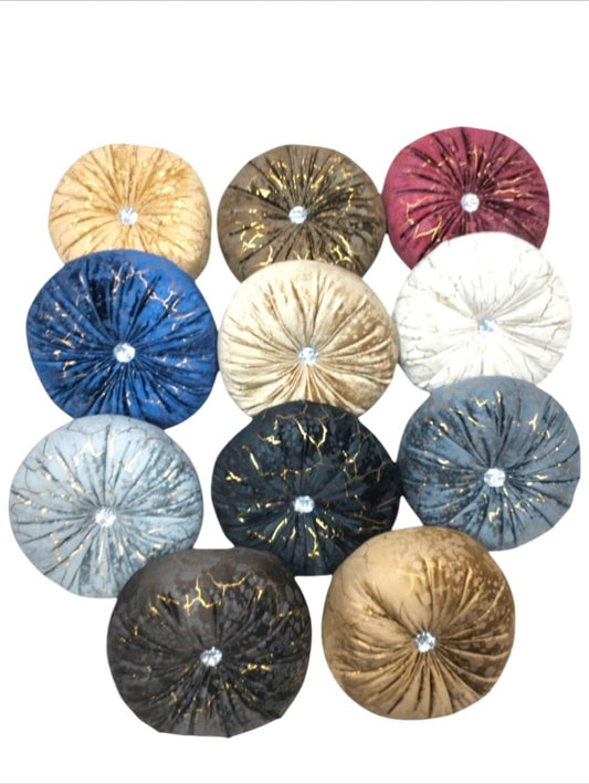 Luxury Velvet Flower Cushion – Round Decorative Pillow ( Pack of 3 )