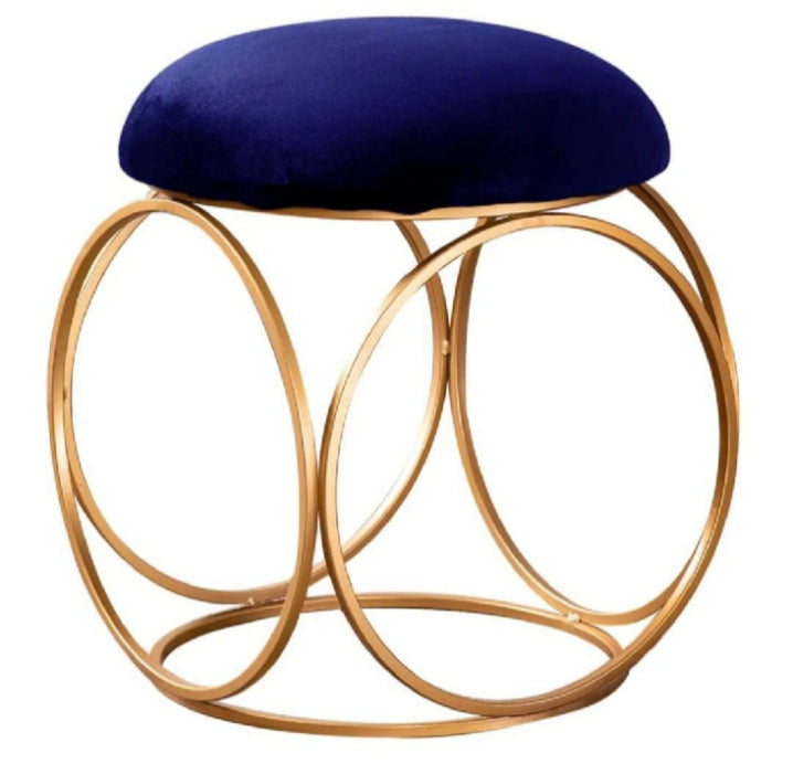 "Modern gold metal  Stool with Plush exclusive colors Seat"( 2 PCS )