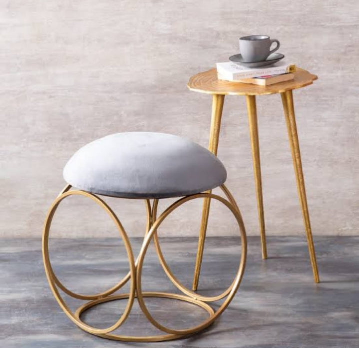 "Modern gold metal  Stool with Plush exclusive colors Seat"( 2 PCS )