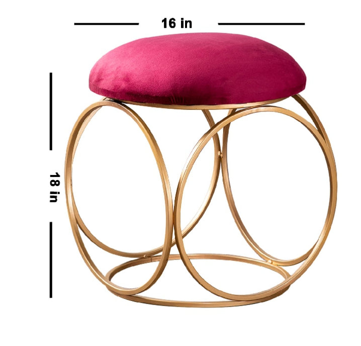 "Modern gold metal  Stool with Plush exclusive colors Seat"( 2 PCS )