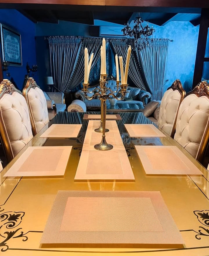 “EleganceShield Dining Table Mats Set – Heat Resistant & Easy Clean”
